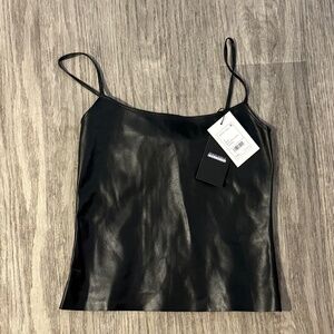 Theory Faux Leather Skinny Tank Top NWT